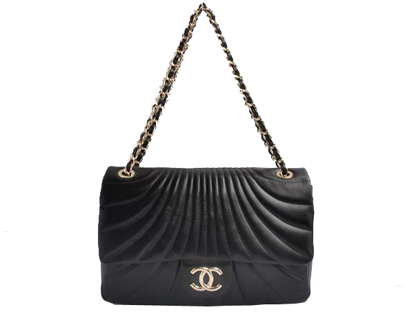 7A Replica Cheap Chanel Lambskin Flap Bag A48085 Black